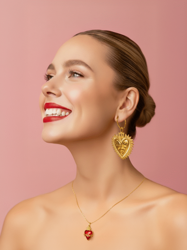 Candongas metálicos corazón