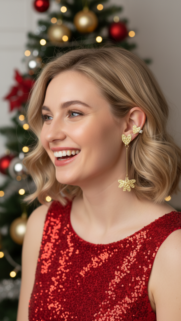 Earcuff Coraflor Gold